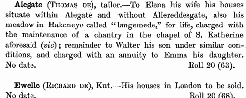 Testators and legatees in London
 (1258-1358)