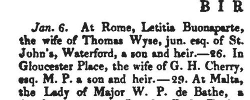 Deaths, Marriages, News and Promotions (1822)