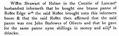 Manchester criminals, victims, witnesses and litigants
 (1616-1623)