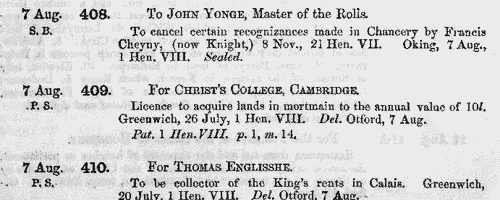 Justices of the Peace in Cumberland
 (1509-1510)