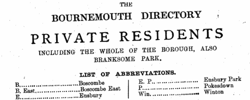 Residents of Bournemouth
 (1934)