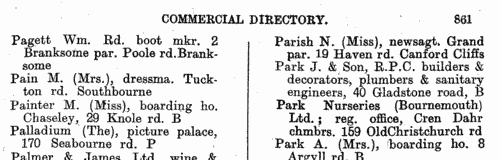 Traders and Professionals in Bournemouth
 (1934)