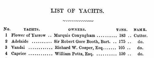 Members of the Royal Northern or Clyde Yacht Club
 (1845)