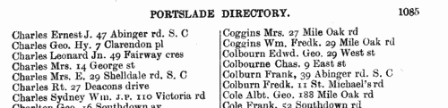 Residents of Portslade and Southern Cross
 (1940)