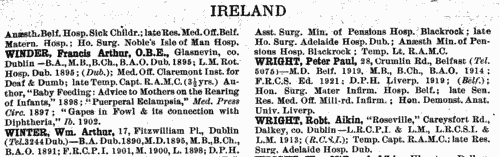 Medical Practitioners in Ireland (1926)