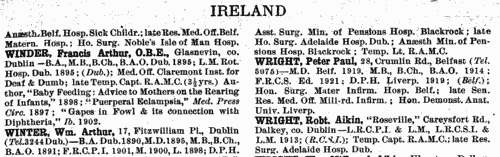 Medical Practitioners in Ireland
 (1926)