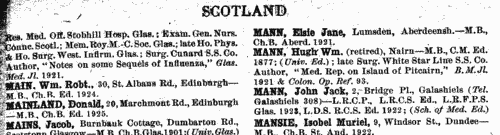 Medical Practitioners in Scotland
 (1926)