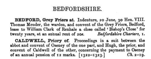 Northamptonshire Charters
 (1210-1219)