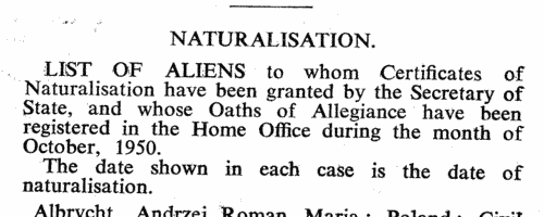 Naturalized Aliens (1950)
