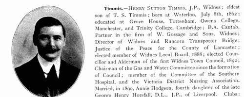 Wives of Eminent Lancashire Men: Obituary
 (1903)