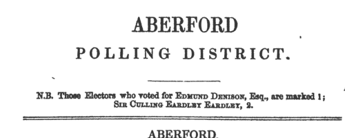 Electors for Aismunderby-with-Bondgate (1848)
