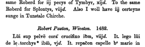 Norfolk Wills: Legatees
 (1498-1499)