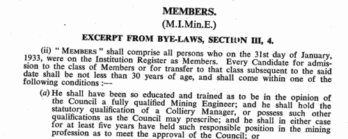 Associate Members of the Institution of Mining Engineers (Assoc. M. I. Min. E.) (1949)