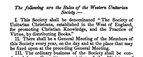 Western Unitarian Society
 (1792)