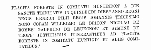 Pleas of the Forest in Huntingdonshire
 (1255)