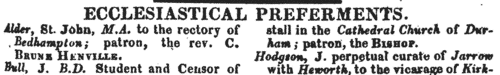 Preferments of Anglican Clergy
 (1823)