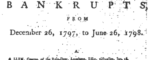 Bankrupts
 (1797-1798)