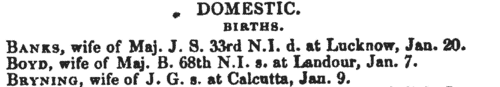 Calcutta Birth Notices (1856-1857)