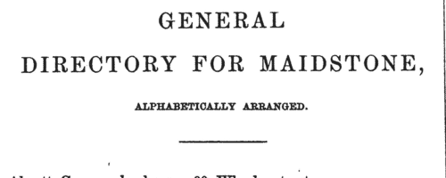 Maidstone Residents
 (1872)