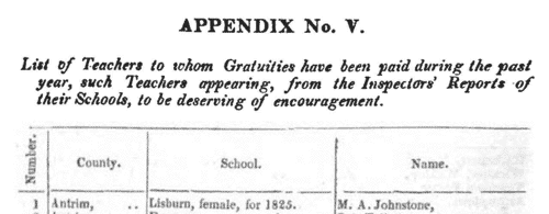 Teachers in Antrim Deserving of Encouragement (1826)