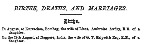The Royal Engineer Journal: Marriage Notices: Brides
 (1871)