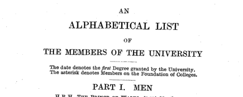 Members of Oxford University: Men
 (1931)