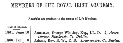 Members of the Royal Irish Academy
 (1869)