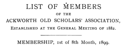 Ackworth Old Scholars: France 
 (1898)