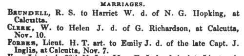 Calcutta Marriage Notices: Brides
 (1856-1857)