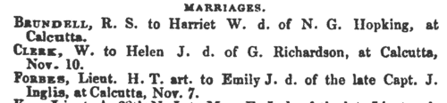 Calcutta Marriage Notices: Grooms (1856-1857)