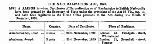 Naturalizations
 (1900)