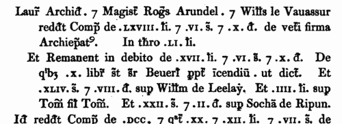 Pipe Rolls: the Land of Ralph de Caugi (1189-1190)