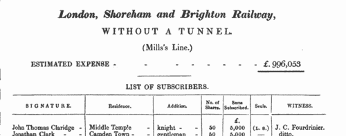 London, Shoreham and Brighton Railway Shareholders
 (1837)