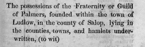 Ludlow Guild: Tenants of Ludlow Burgages
 (1552)