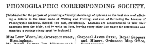 Members of the Phonographic Corresponding Society
 (1843)