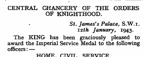 Imperial Service Medal (1943)