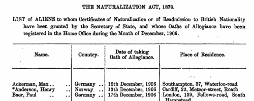 Naturalizations
 (1907)