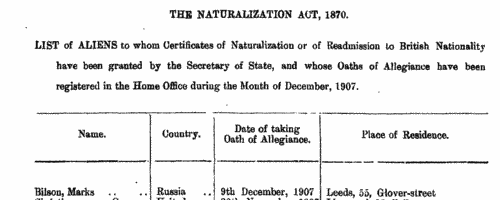 Naturalizations
 (1908)