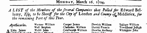 City of London: Carpenters
 (1724)