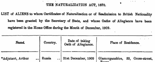 Naturalizations
 (1910)