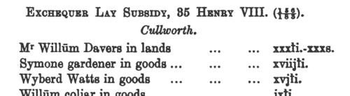 Northamptonshire Lay Subsidy: Culworth
 (1543)