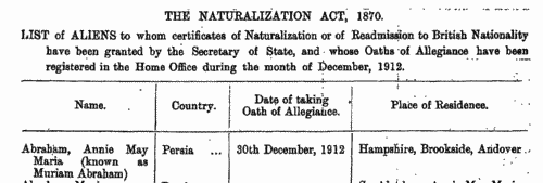 Naturalizations
 (1913)