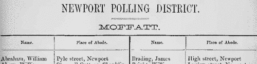 Isle of Wight Electors: Newport: for Moffatt (1870)