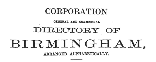 Residents and Traders in Birmingham
 (1861)