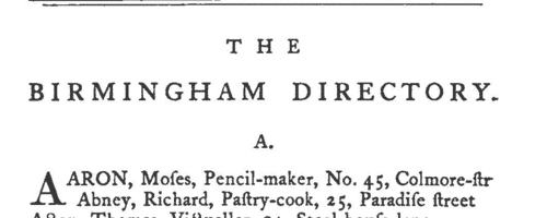 Birmingham Directory
 (1776)