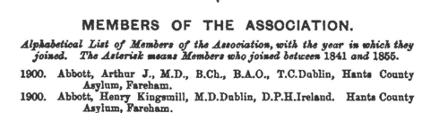 Members of the Medico-Psychological Association
 (1906)