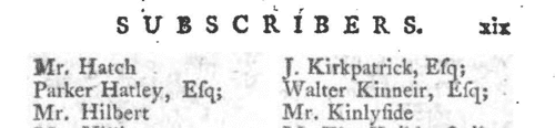 Subscribers to the Racing Calendar: Bedfordshire
 (1777)