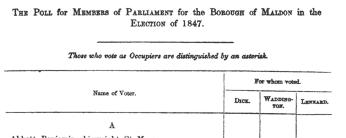 Maldon Voters  (1847)