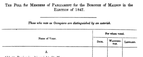 Maldon Voters 
 (1847)