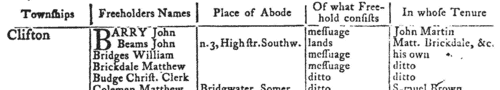 Gloucestershire Freeholders and Tenants: Boddington & Barrow
 (1776)